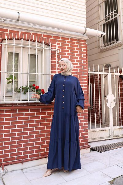 new ats Modest Dress - Dark blue - Basic