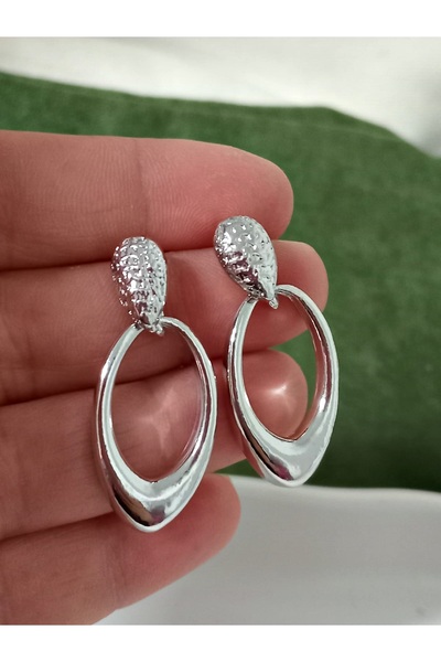 mos&more Silver Small Circle Stylish Earrings