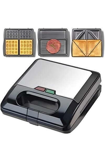 SOKANY صانعة ساندويتشات ووافل وشواية 3 في 1 - ألواح غير لاصقة، محمصة وجبات خف...