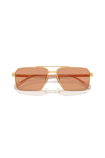 Prada Man Rectangle Sunglasses- Pr A57s - Lense Size:58mm - Gold