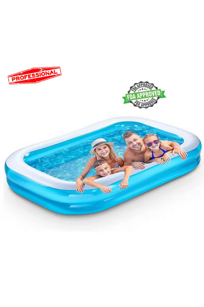 Tisul Şişme Havuz Büyük Boy Dikdörtgen 200x146x48cm Açık Kapalı Yüzme Havuzla...