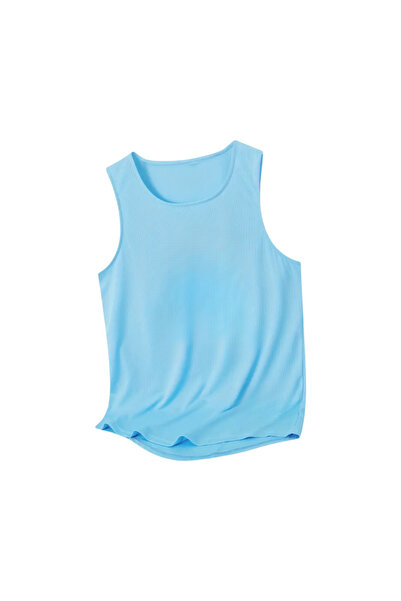 Genel Markalar Fitness Atleti Gym Fitness Tank Top Sporcu Atlet Spor Atleti Sporcu Atleti Fitness T-ŞHİRT AÇIK MAVİ