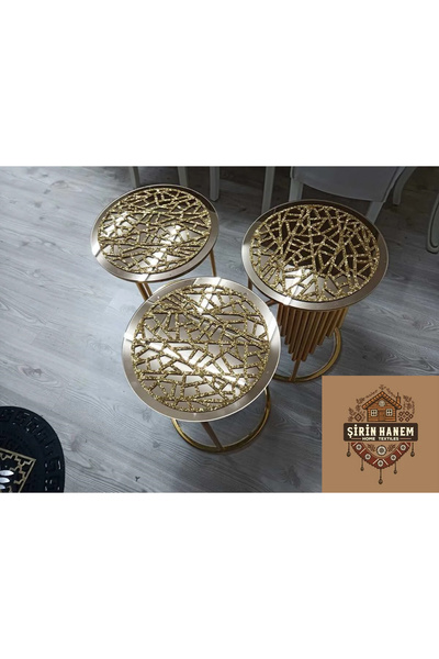 Şirin Hanem Şirin Hanem Zigon Sehpa Örtüsü 33 santim gold