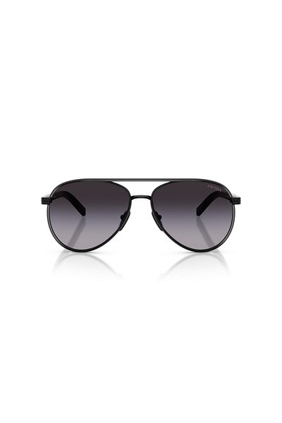 Prada نظارة شمسية نسائية بتصميم طيار - موديل Pr B57s - مقاس العدسة: 59 مم - أسود