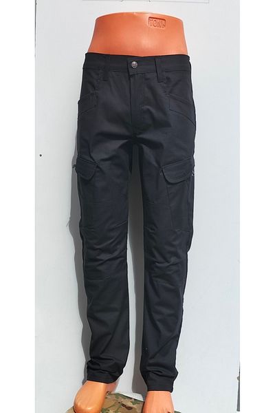 BeyzDenim καλοκαιρινό τακτικό παντελόνι cargo με lycra μαύρο ripsstop