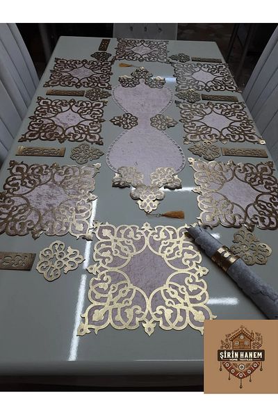 Şirin Hanem Şirin Hanem Velvet Dinner Set Gold