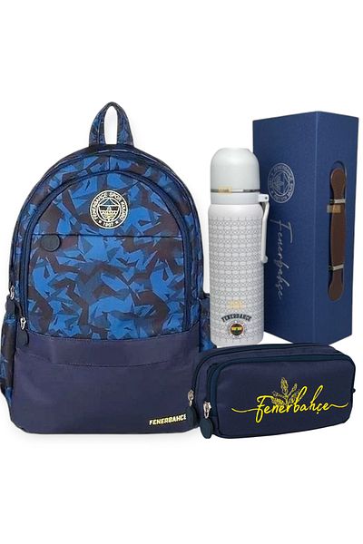 Fenerbahçe School-Backpack - Licensed Glass Door and Gift Steel Thermos