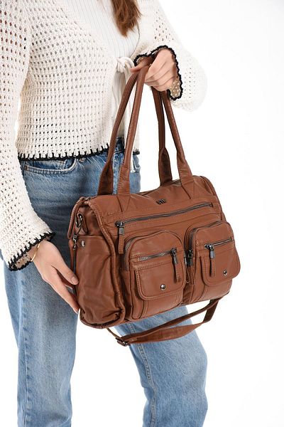 571 Collections Çanta Чанта за през рамо от изкуствена кожа, кафява (модел: 571-13-10P)