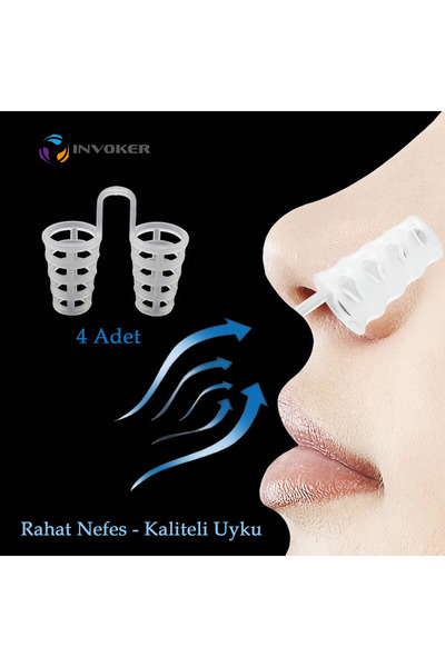 INVOKER Horlama Önleyici Nazal Dilatör Burun Içi Silikon Apne Aparatı Nostril Burun Açıcı Silikon 4 Adet