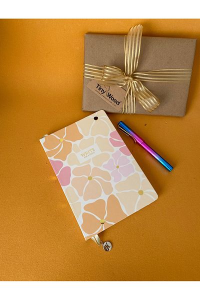 tiny wood Patterned A5 Ruled Notebook – 96 Sheets Gift Notebook with Hard Cover