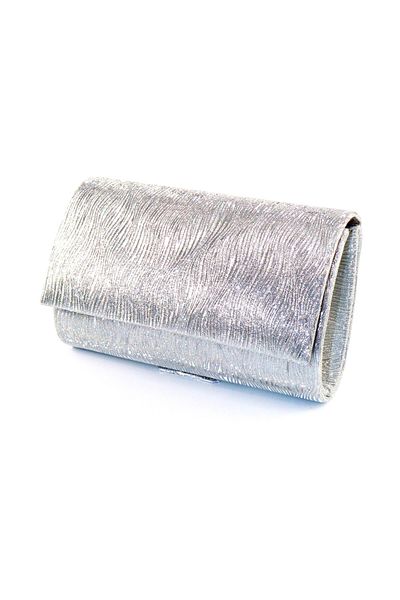KEEBA The Fabric with the Laser Waves. Silver Evening Dress Bag. Women's Evening Dress Bag Evening Dress Bag Silver. Gray Invitation Wedding Bag