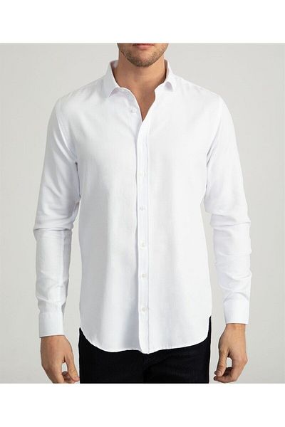 ATİLLA ÖZER Shirt - White - Slim fit