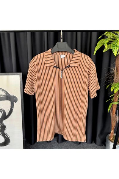 Risil-Nu Company Μπλουζάκι με μισό φερμουάρ Unisex Premium βαμβακερό ύφασμα κηρήθρας νέας σεζόν