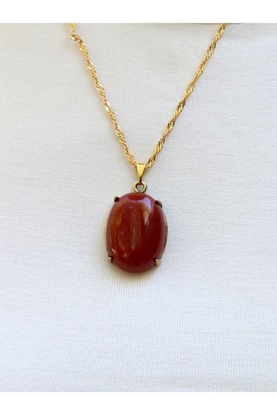 esha Natural Stone Agate Natural Stone Women's Antique Necklace Euk36A