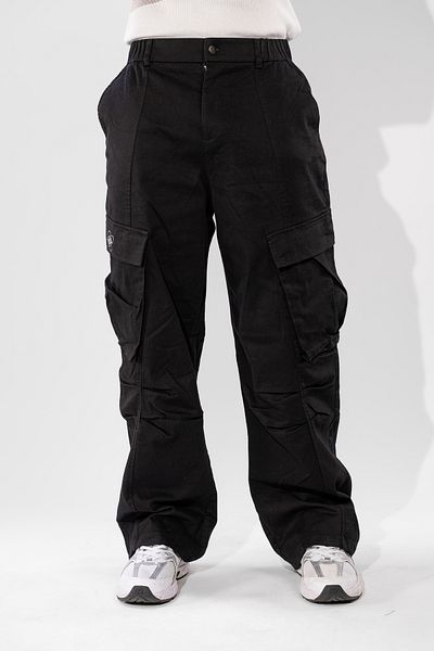 FLFXI Black Loose Pants with Side Pockets