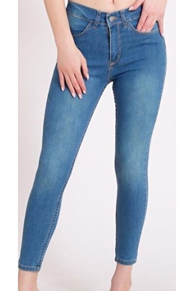 couis Дамски дънки с висока талия, тесен крачол, с ликра