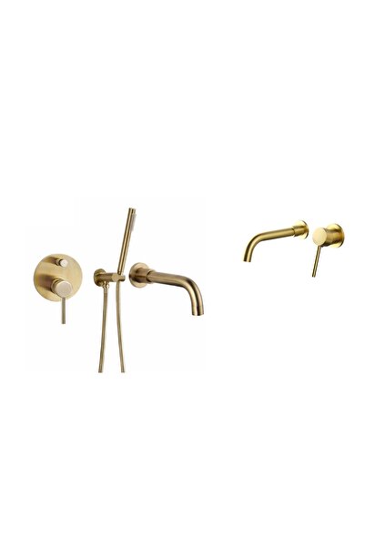 Blackswan Design Set baterie cada si baterie chiuveta, Blackswan, Tip M69, model auriu mat, dimensiune 20 cm