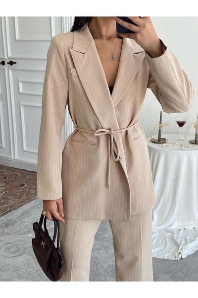 mydukkan.co Waist Binding Line Blazer Jacket