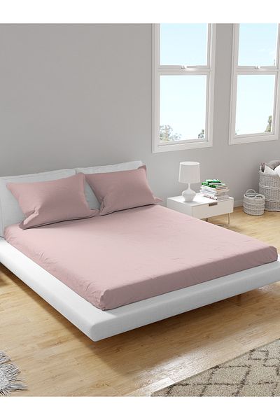femmhome Premium 100% Cotton Akfil Elastic Sheet Set Single/Double/Twin (90/100/120/160/180) Flat Colors M-Z