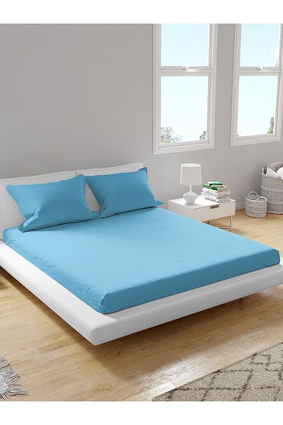femmhome Premium 100% Cotton Akfil Elastic Sheet Set Single/Double/Twin (90/100/120/160/180) Flat Colors M-Z