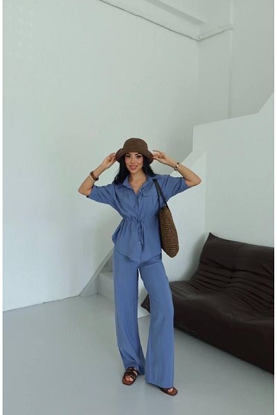 Ekim Store Set pantaloni cămașă cu talie adunată