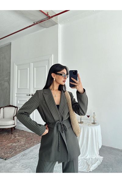mydukkan.co Waist Binding Line Blazer Jacket