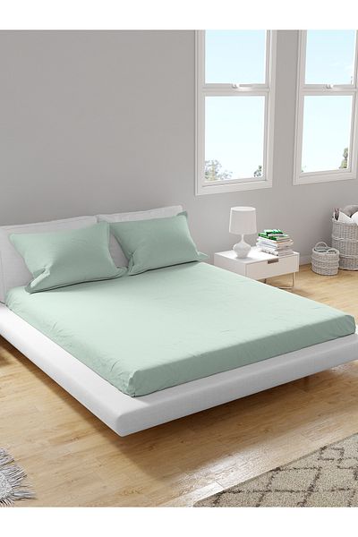 femmhome Premium 100% Cotton Akfil Elastic Sheet Set Single/Double/Twin (90/100/120/160/180) Flat Colors M-Z