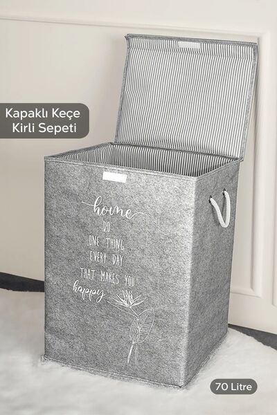 Helen's Home Çamaşır Sepeti Kirli Temiz Kapaklı Kirli Çamaşır Sepeti - Çok Am...