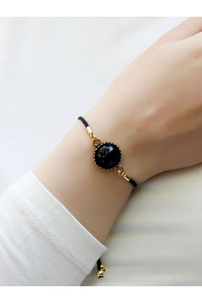 esha Bracelet - Black - Natural Stone
