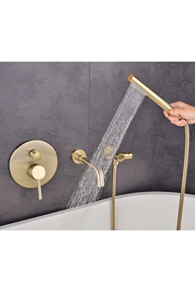 Blackswan Design Set baterie cada si baterie chiuveta, Blackswan, Tip M69, model auriu mat, dimensiune 20 cm