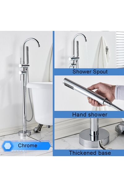 Blackswan Design Free standing bathtub faucet, Blackswan, Type M49, shiny chrome model, size 110 cm