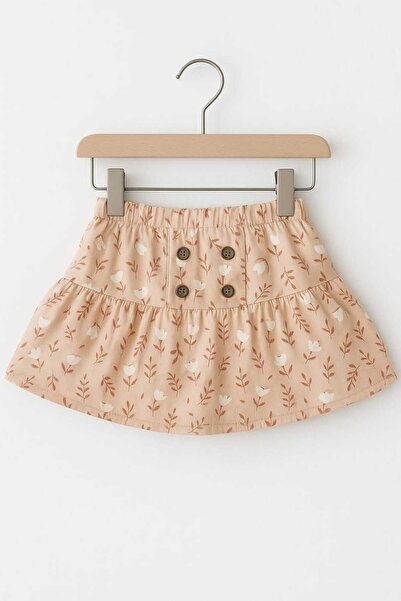 Midani Store 3 Piece Summer Girl's Suit White Lace Blouse Suspender Underwear Tank Top Floral Patterned Skirt Summer 2-5 Years