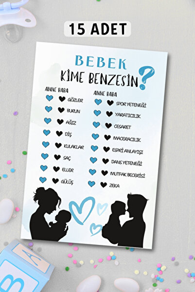 Metranya Cinsiyet Belirleme Partisi Bebek Kime Benzesin? 15 Adet Baby Shower ...