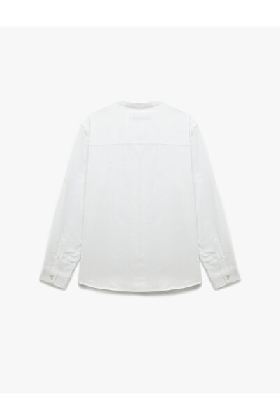 Koton Μακρυμάνικο πουκάμισο με κανονική εφαρμογή από βαμβακερό γιακά