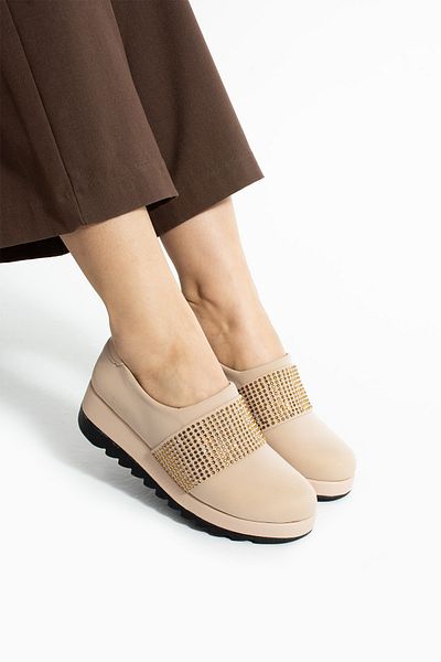 Polomia Comfort Melisa Women's Diving Fabric Bone Protrusion Suitable Stone Processing Rubber Detail Anatomical Comfortable Sole Shoes