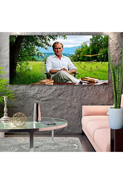 EMYA HOME Saatli Atatürk Panoramik Kanvas Tablo