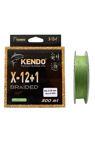 Kendo X-12+1 Braided 300mt 0.16mm Apple Green Örgü İp Misina