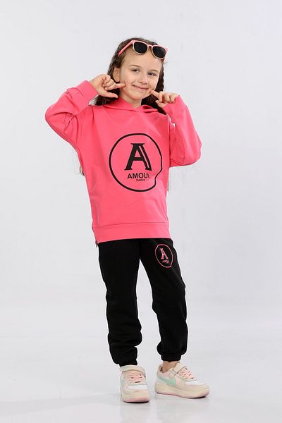 Amur Girl's Takim Bottom - Top Tracksuit Set 2 Yarn Cloth