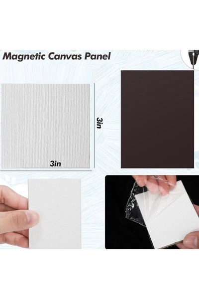 AEÇTASARIM 2 Adet Mini Manyetik Kare Pres Tuval Magnet Pres Tuval