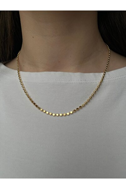 Alya Jewelry Steel Gold Barley Chain Necklace