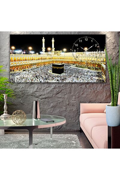 EMYA HOME Saatli Kabe Panoramik Kanvas Tablo
