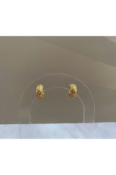 Bijoura Studio 14k Altın Kaplama Zirkon Taşlı Çelik Küpe