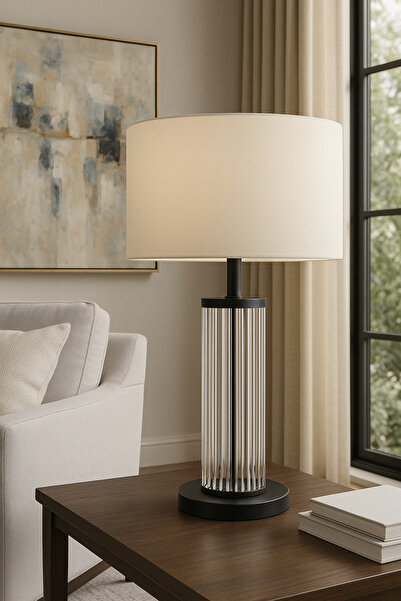 Vinner Nuuk Elektrostatik Siya Modern Özel Tasarım Cam Abajur - Gold Şeritli ...