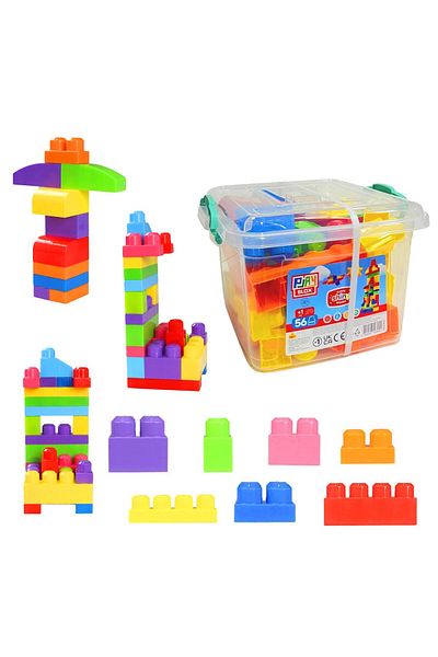 Art Tone Playblox Blocks Shine Plastic Box 56 Pieces +1