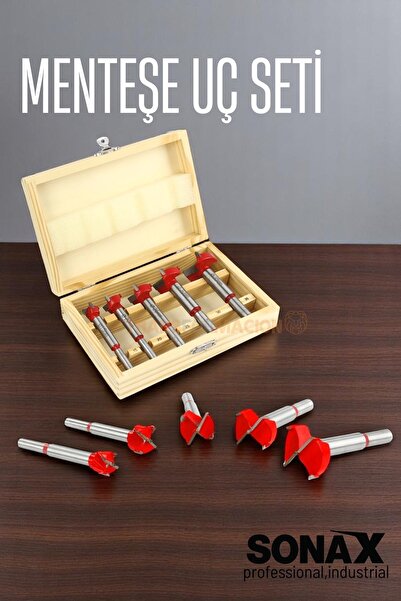 Transformacion Menteşe Uç Seti Ahşap Freze Bıçağı Yuvarlak Panc 5 Adet Çantalı Takım 721696