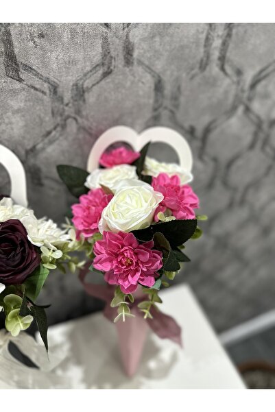 GÜNGÖR HEDİYELİK Lüx Kalpli Sepet Çiçek Buketi|Sevgiliye Hediye|8 Mart Hediye|Solmayan Gül|AnnelerGünü