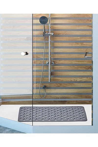 MAİN SHOP Σετ 3 τεμαχίων Bubble And Shower Αντιολισθητική βούρτσα μπάνιου διπλής όψης Στρογγυλό σουρωτήρι Γκρι Χρώμα M-141