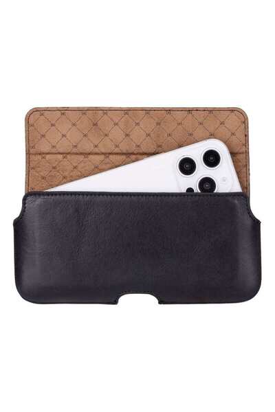 Bouletta Aslant iPhone 16 Pro Bel Kemerine Takılabilir Hakiki Deri Kılıf - Pr...