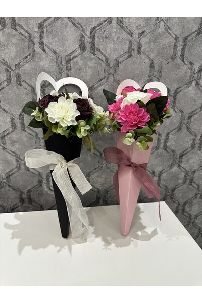 GÜNGÖR HEDİYELİK Lüx Kalpli Sepet Çiçek Buketi|Sevgiliye Hediye|8 Mart Hediye...