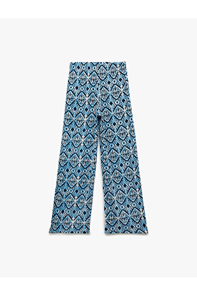 Koton Pantaloni largi cu talie înaltă, imprimați, încrețiți